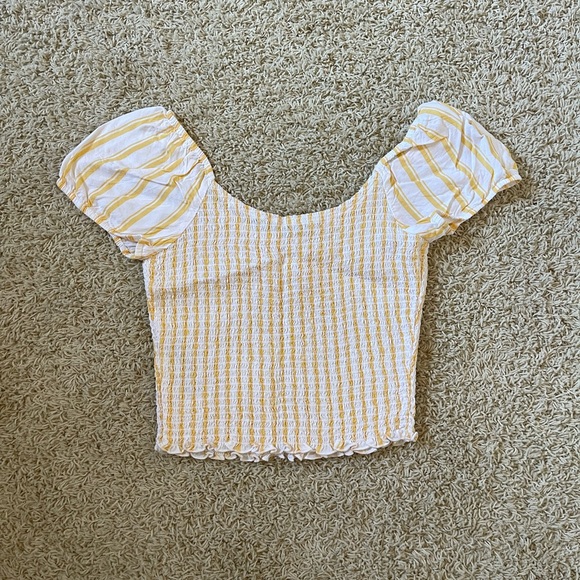 Hollister Yellow/White Stripped Top - Picture 2 of 3